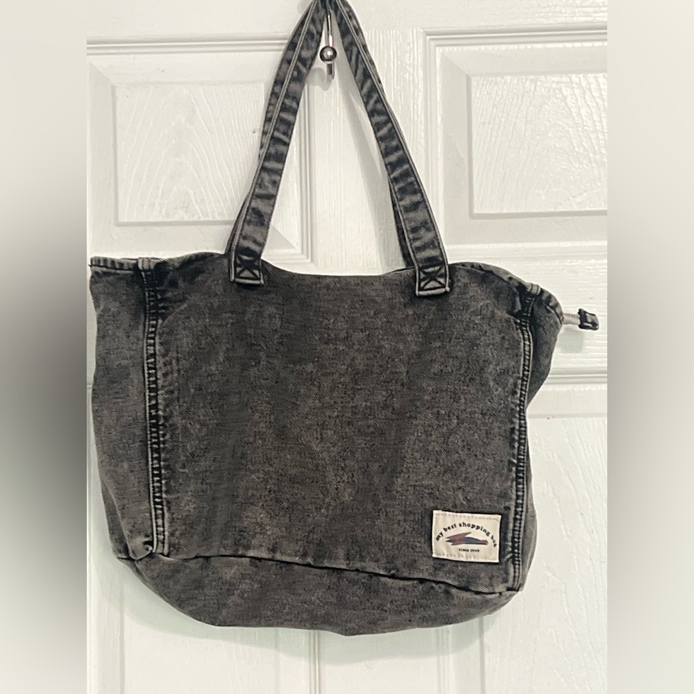 Zara Charcoal Denim Tote Bag médium